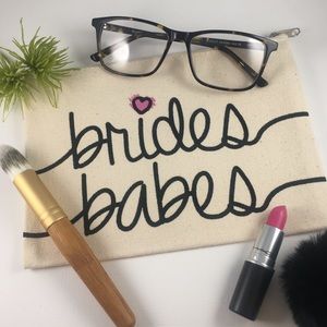 NWT Bride's Babes Canvas Makeup Bag